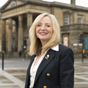 Headshot of Tracy Brabin outside a building.