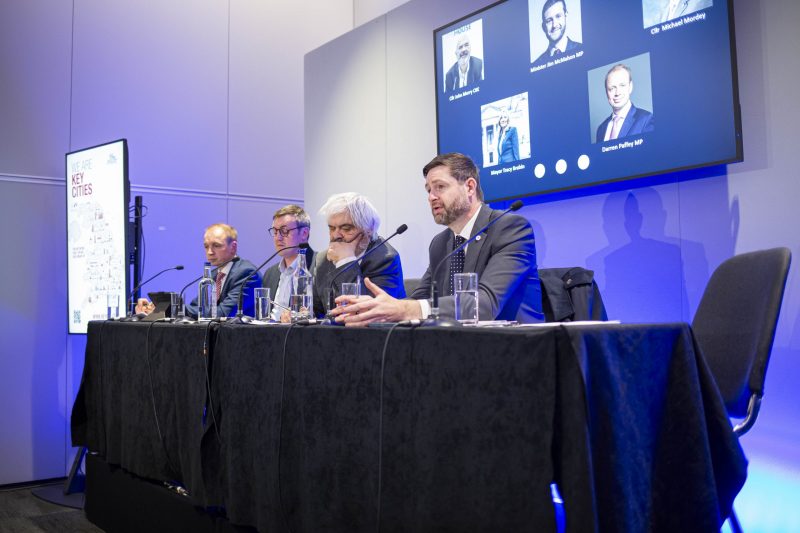 An image of the Key Cities Panel speaking at the Labour Party Conference